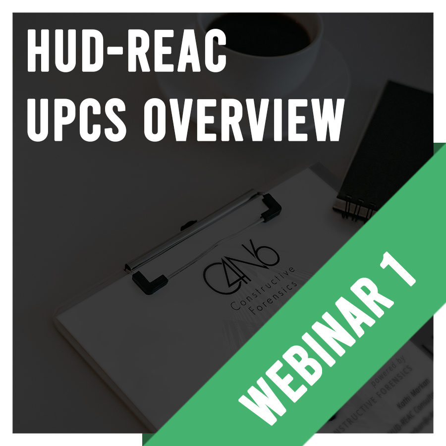 Webinar 1 HUDREAC/UPCS Overview Compilation Bulletin Updates